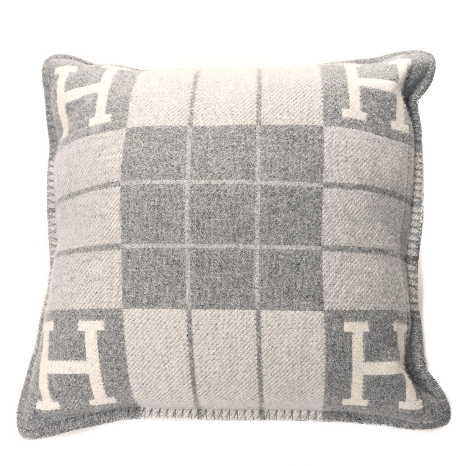 Hermes Wool Cashmere Avalon III Pillow PM Ecru Gris Clair 2 of 3
