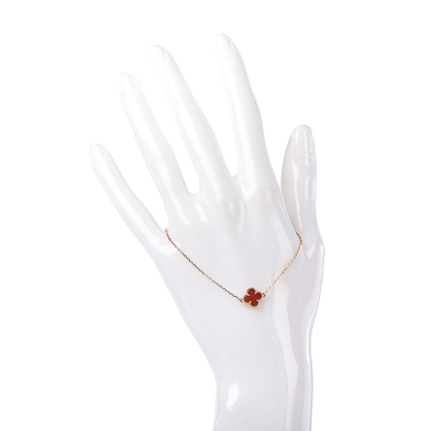 18K Rose Gold Carnelian Sweet Alhambra Bracelet