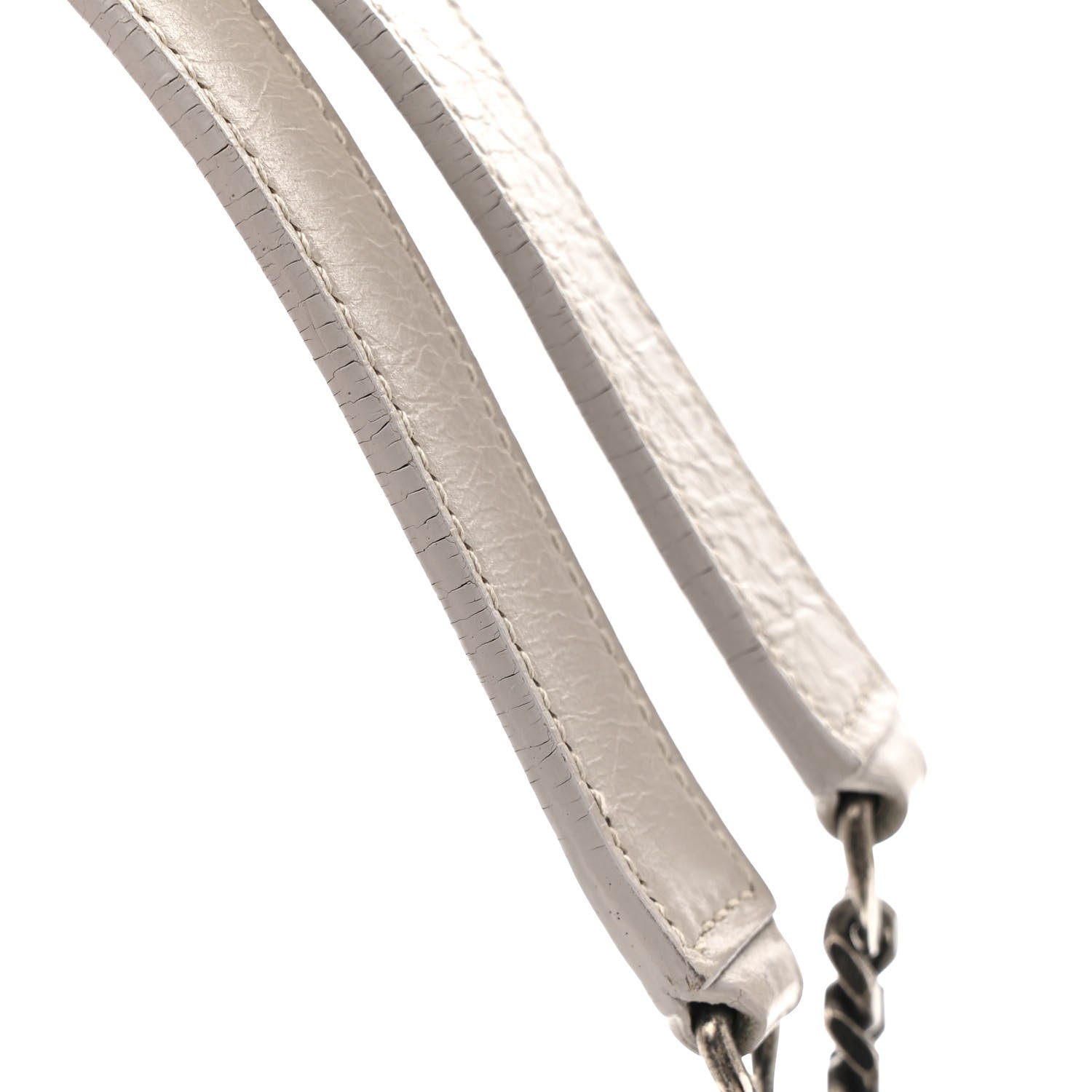Saint Laurent Crinkled Calfskin Matelasse Monogram Baby Niki Chain Satchel Granite 21 of 23