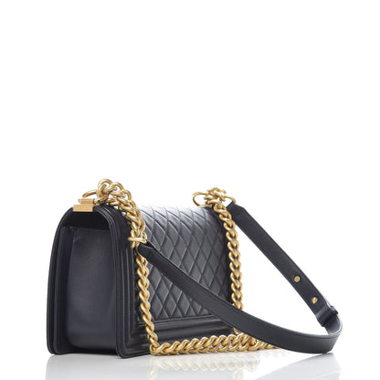 Chanel Lambskin Quilted Medium Boy Flap Dark Navy 3 of 8