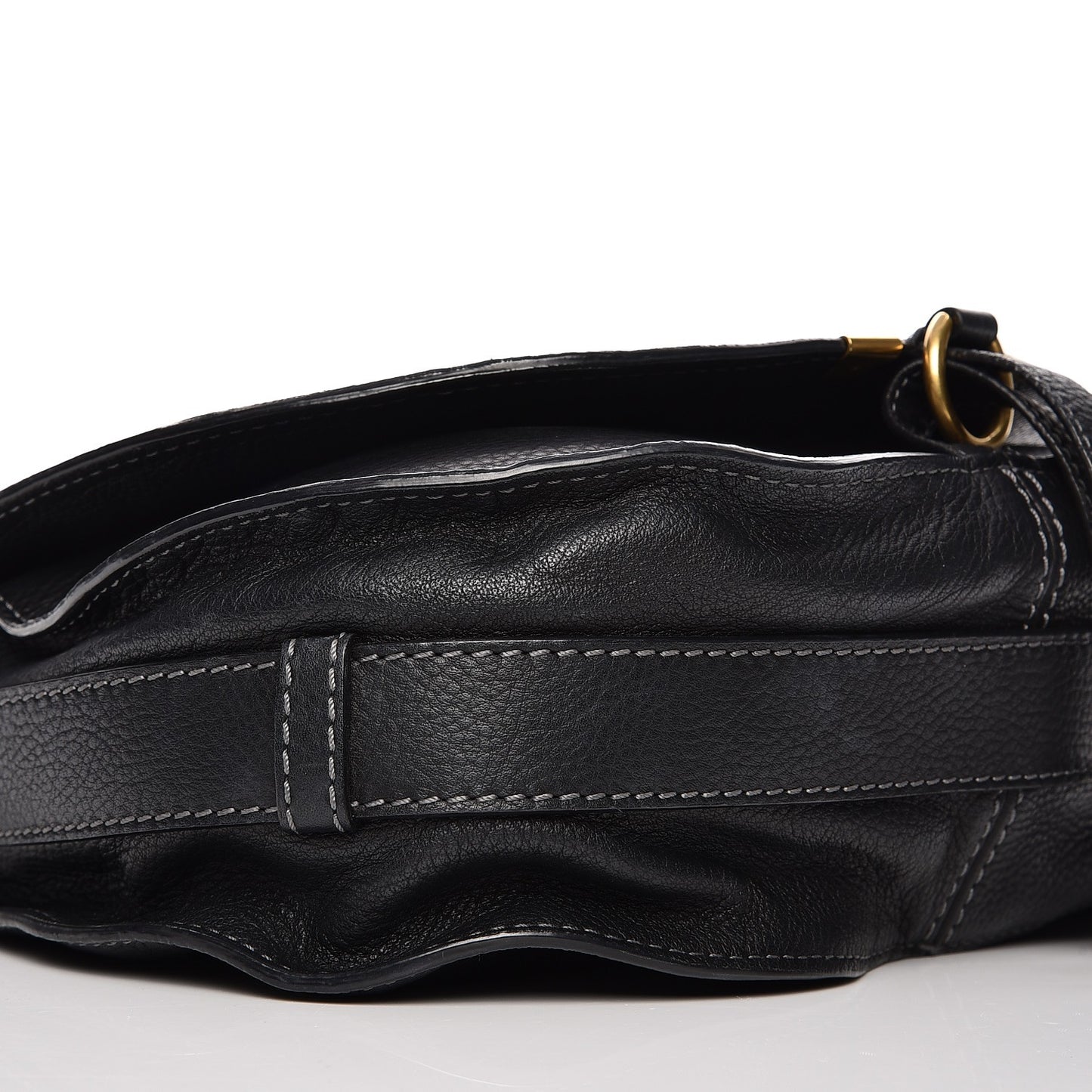 Calfskin Medium Marcie Round Crossbody Bag Black