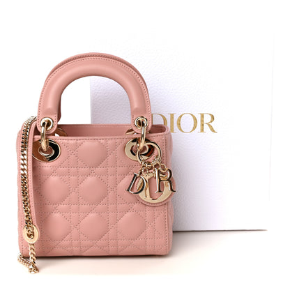 Christian Dior Lambskin Cannage Mini Lady Dior Light Pink 10 of 10