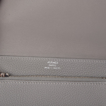 Hermes Togo Dogon Compact Wallet Gris Mouette 6 of 8