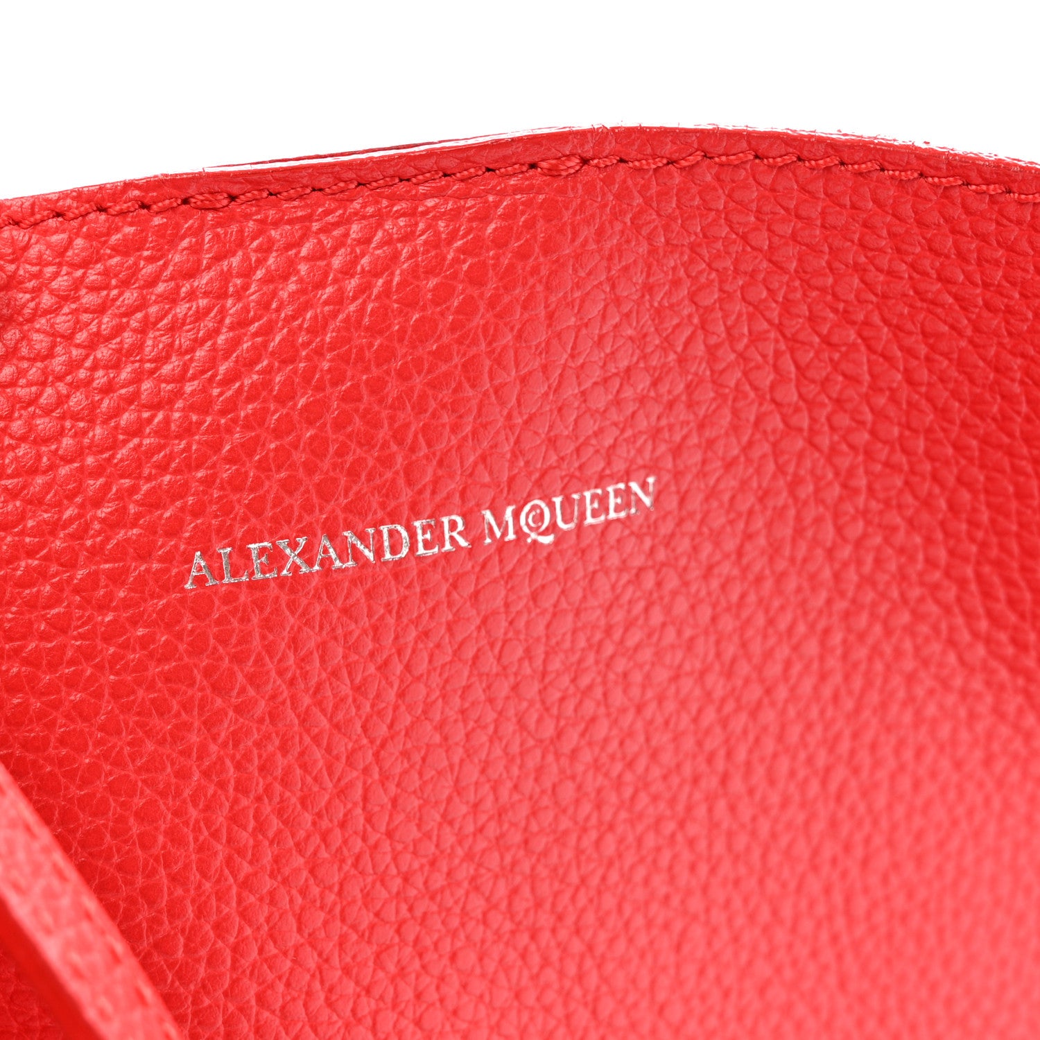 Alexander McQueen Grained Calfskin Skull Open Shopper Tote Red 7 of 11