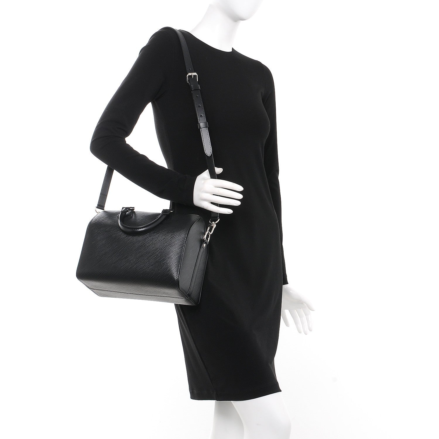 Louis Vuitton Epi Speedy Bandouliere 25 Black 2 of 8