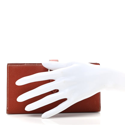 Hermes Epsom Bearn Gusset Wallet Brique 2 of 8