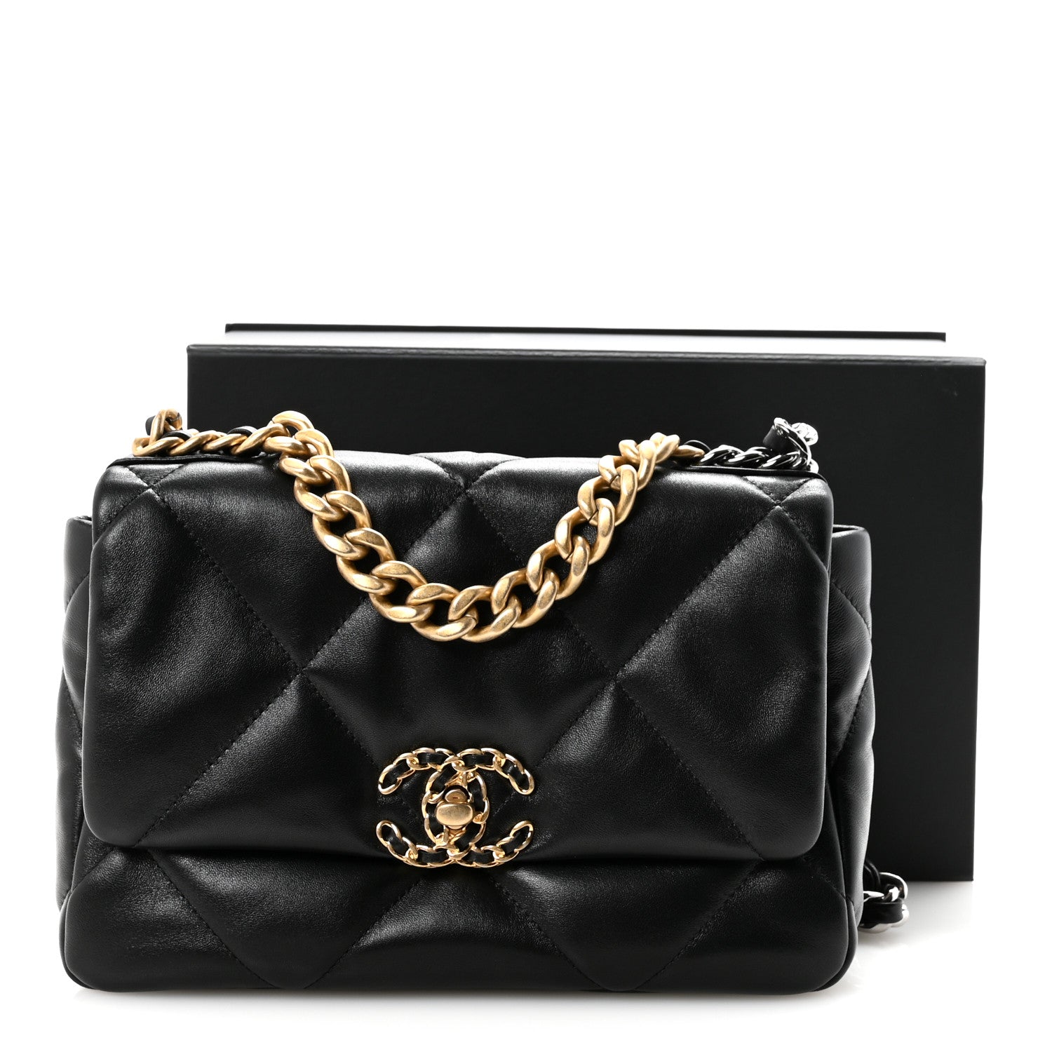 Chanel Lambskin Quilted Medium Chanel 19 Flap Black 11 of 11