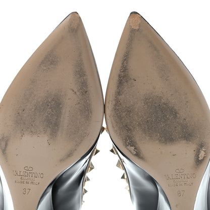 Valentino Garavani Patent Rockstud 70mm Wedges 37 Black Poudre 6 of 13