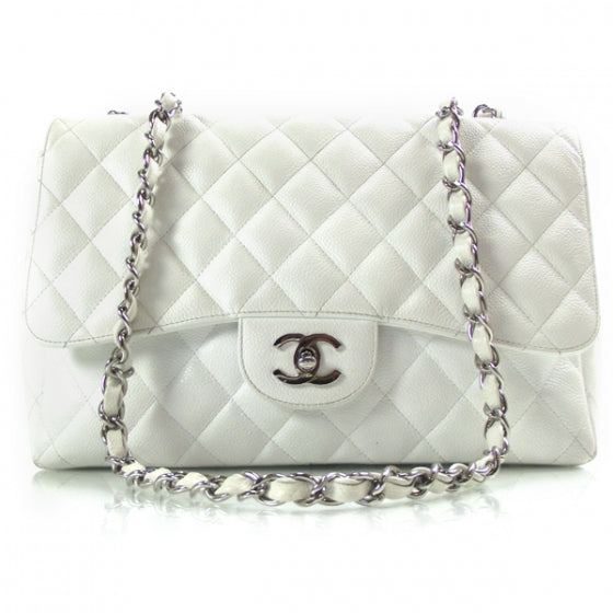 Caviar Jumbo Flap White