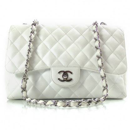 Chanel Caviar Jumbo Flap White 1 of 12