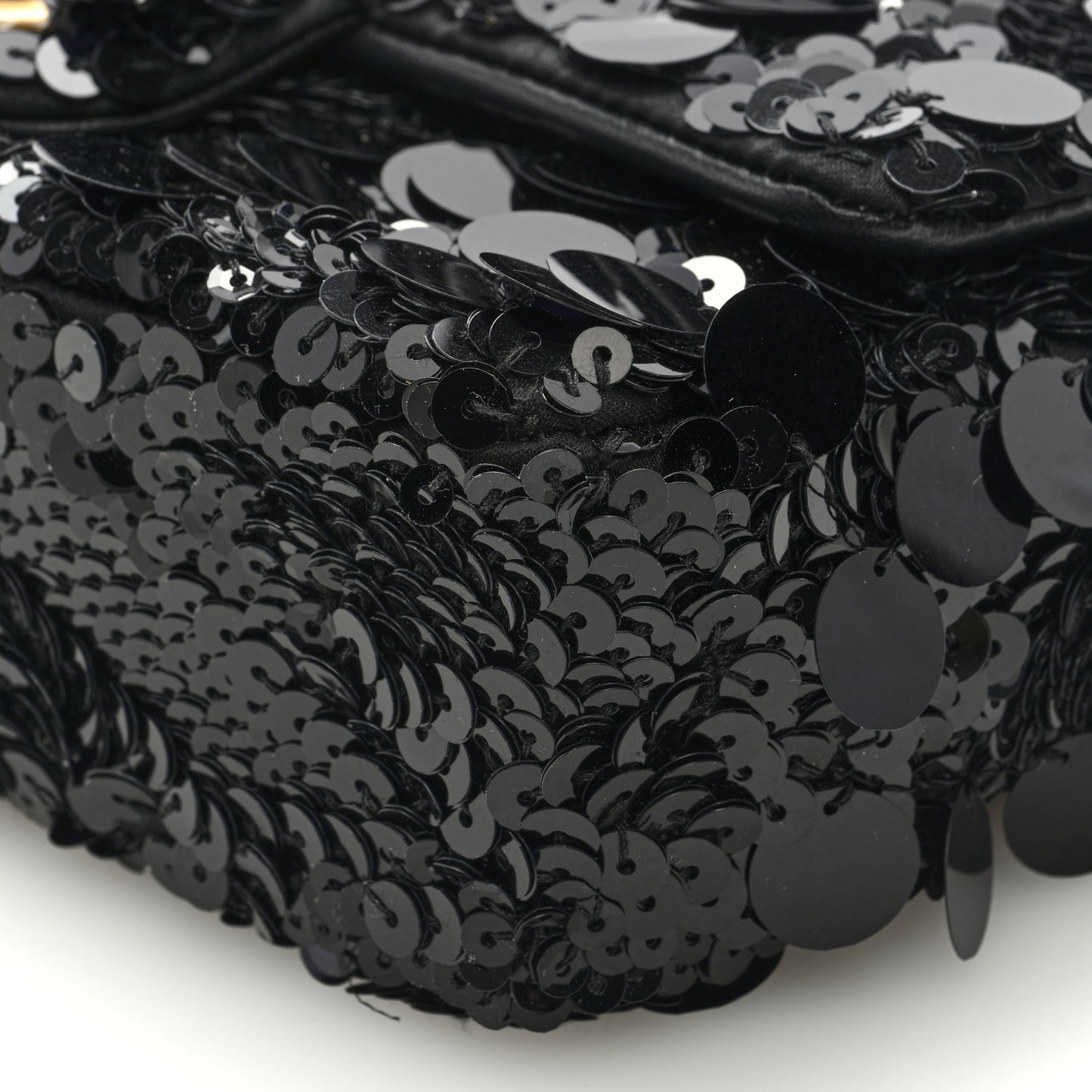 Sequin Mini Rectangular Flap Black