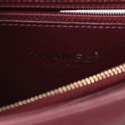 Chanel Caviar Lizard Embossed Quilted Small Coco Handle Flap Burgundy 6 of 9