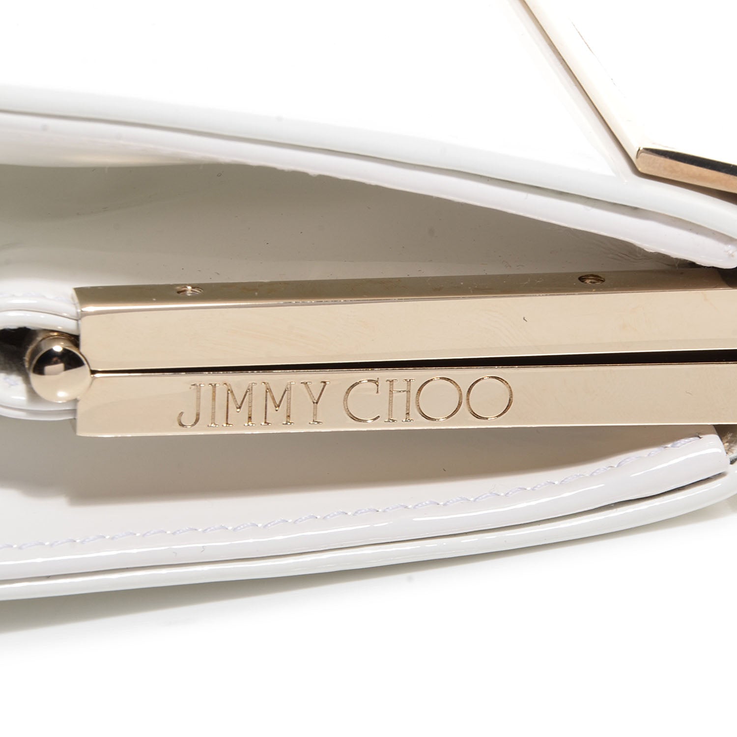 Jimmy Choo Patent Cayla Clutch White 9 of 9