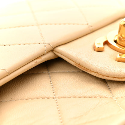Chanel Lambskin Quilted Medium Double Flap Beige 20 of 30