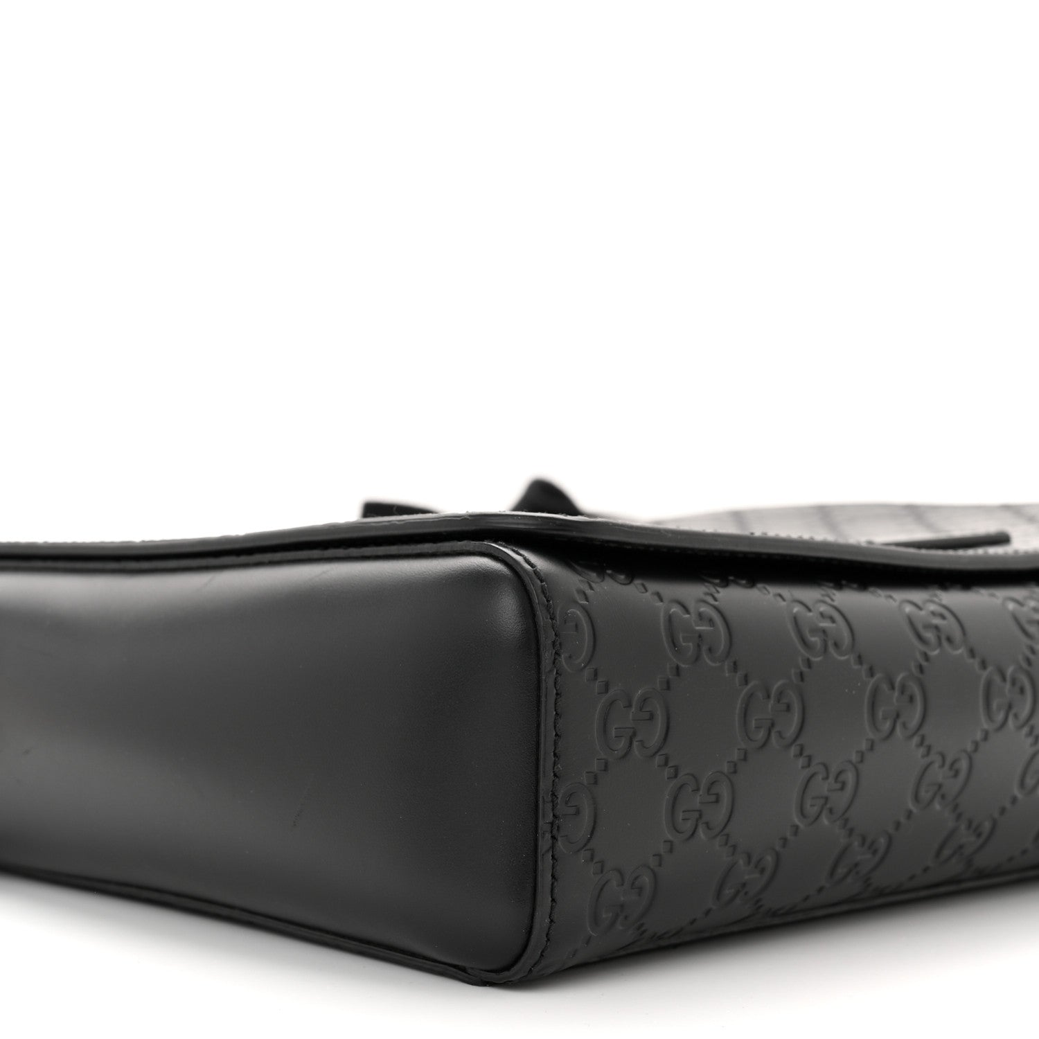 Gucci Guccissima Flap Messenger Bag Black 8 of 9