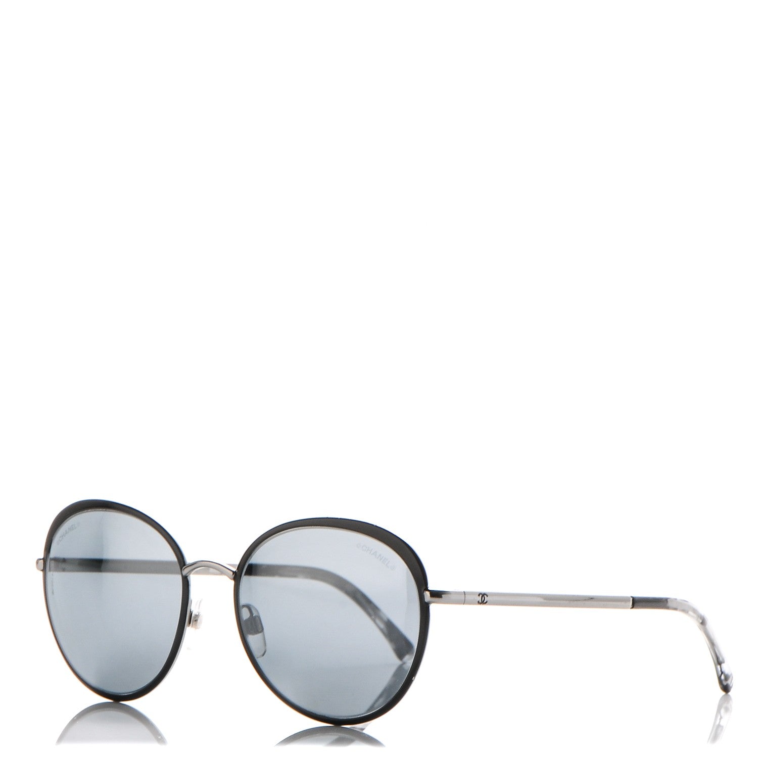 Chanel Round Spring Sunglasses 4206 Black Silver 1 of 7
