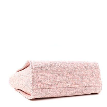 Chanel Straw Lurex Small Deauville Tote Pink 4 of 10