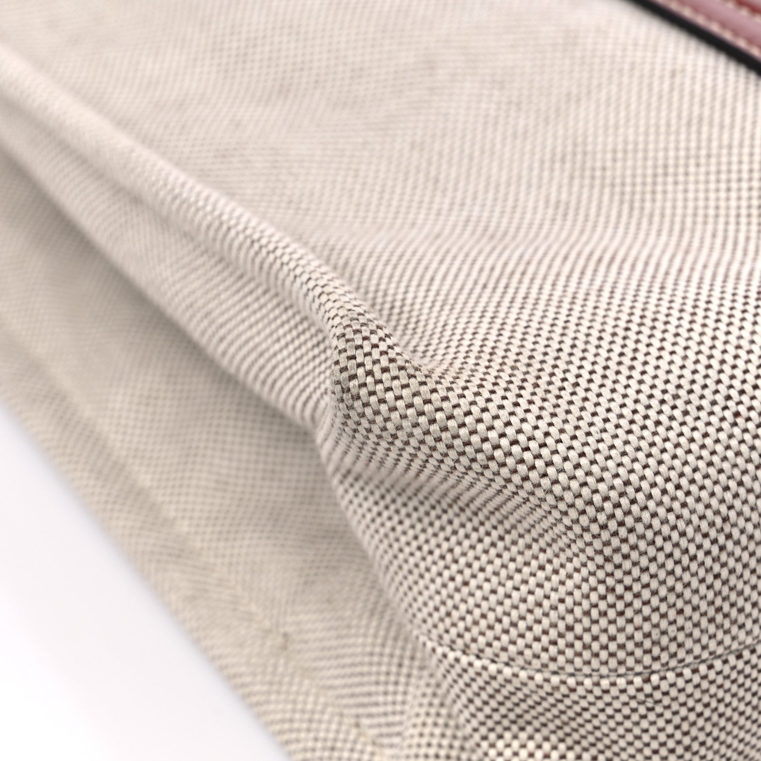 Chloe Cotton Calfskin Large Woody Ribbon Tote White Brown 9 of 14