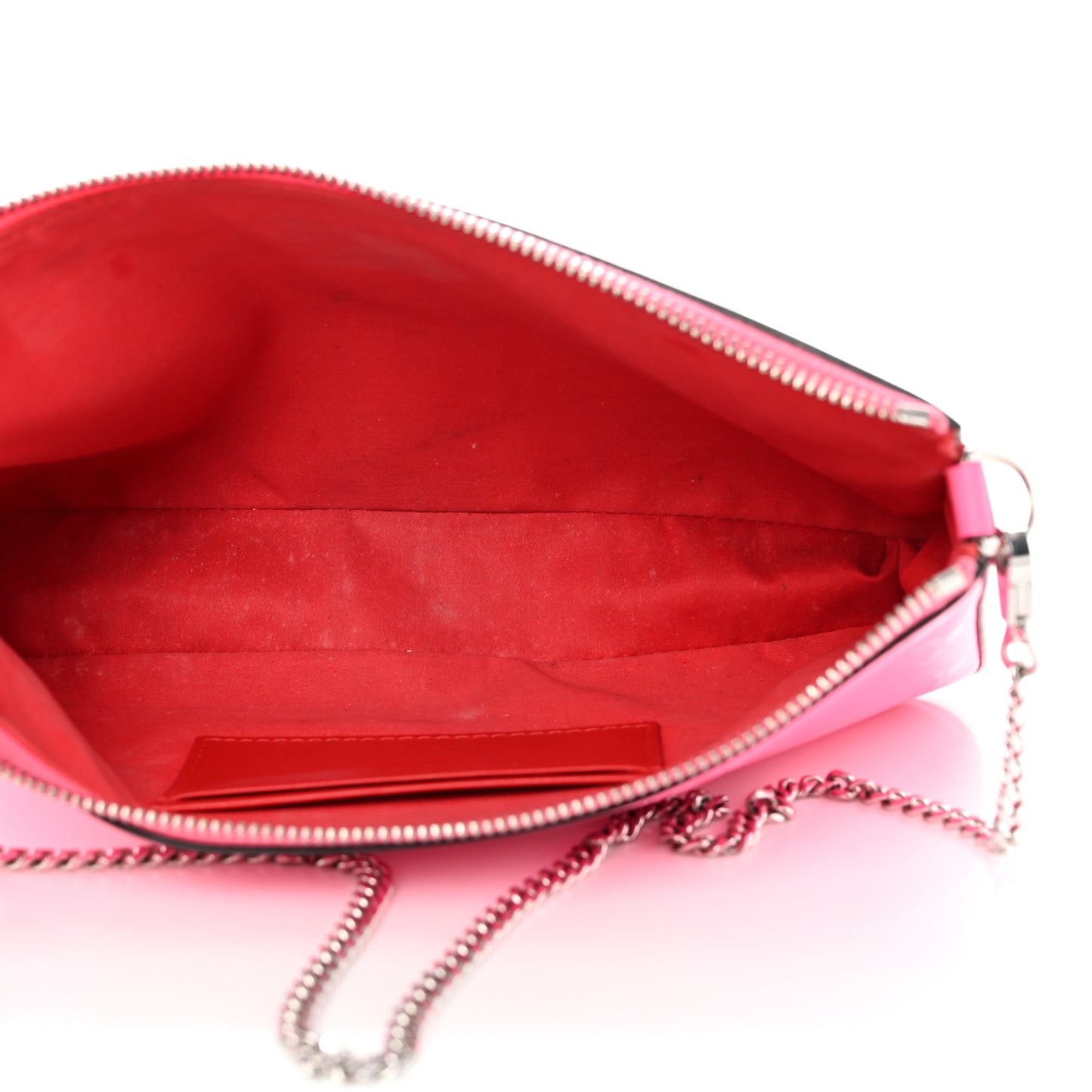 Calfskin Loubila Loubinthesky Chain Clutch Fluo Pink