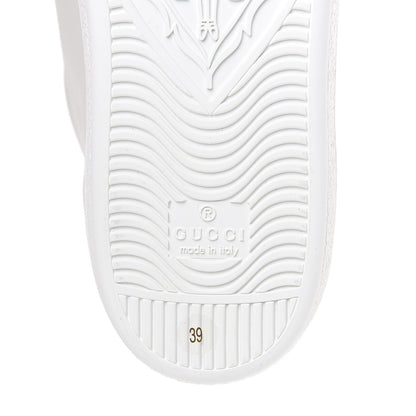 Gucci Calfskin Interlocking G Perforated Womens Ace Sneakers 39 White Grey Sky 6 of 9