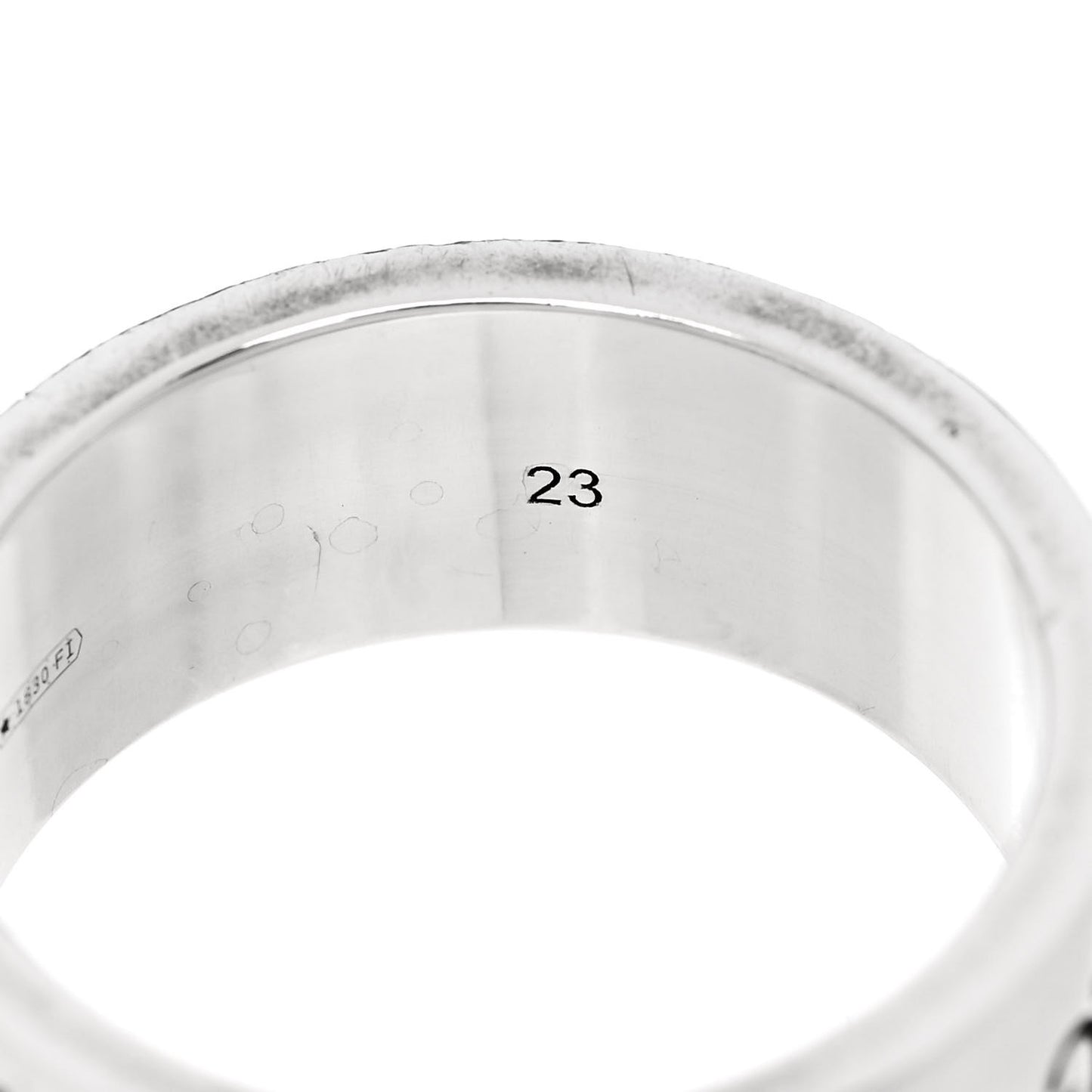 Sterling Silver GG Wide Band Ring 62 10
