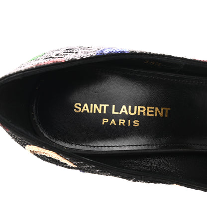 Saint Laurent Sequin Palace 105 Pumps 38.5 Black 7 of 10