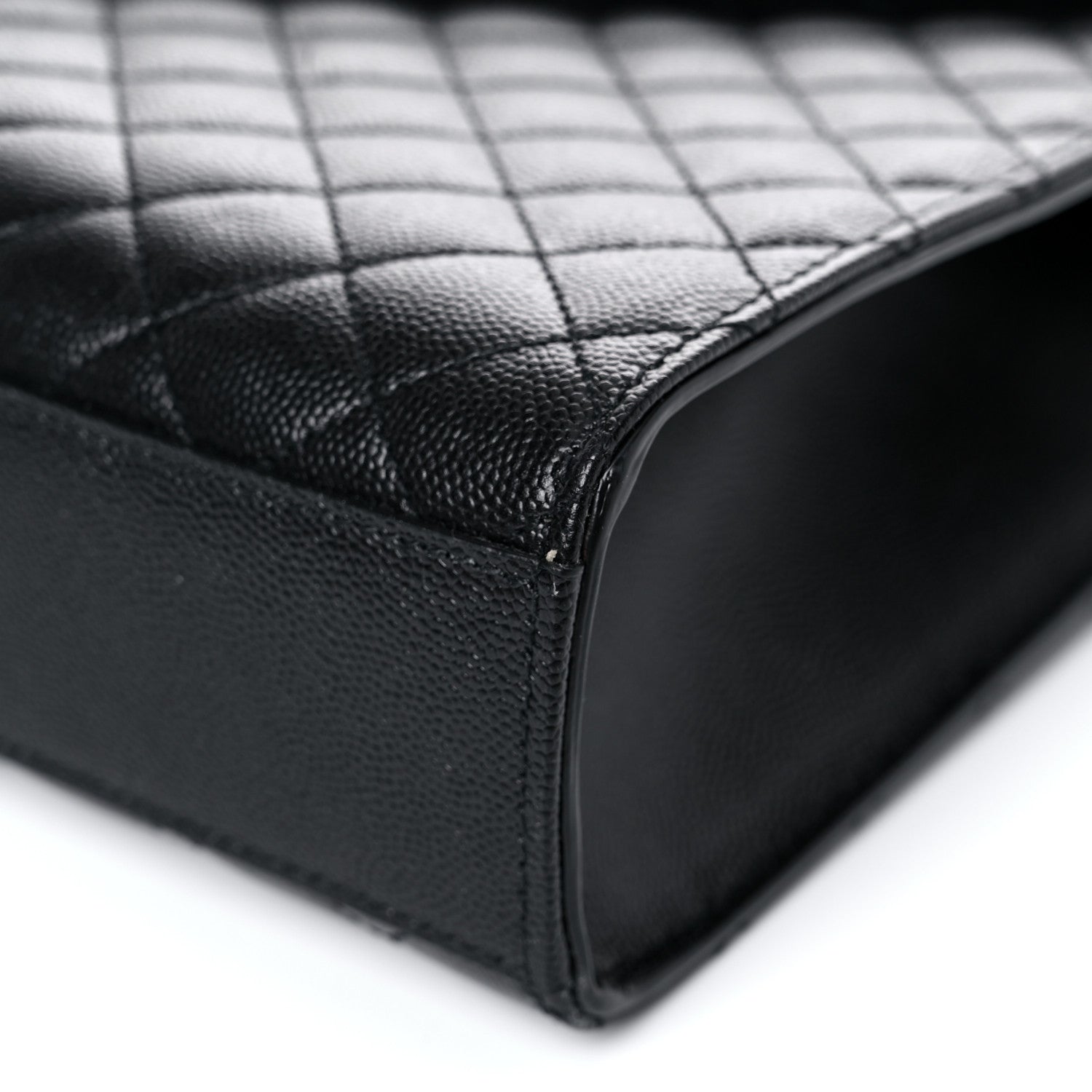 Saint Laurent Grain De Poudre Textured Mixed Matelasse Large Triquilt Monogram Satchel Black 9 of 12