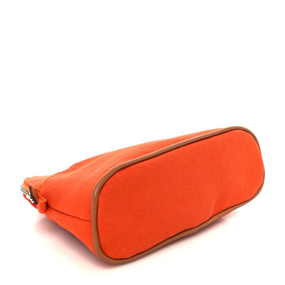 Hermes Cotton Canvas Mini Mini Bolide Travel Cosmetic Pouch Feu 4 of 9