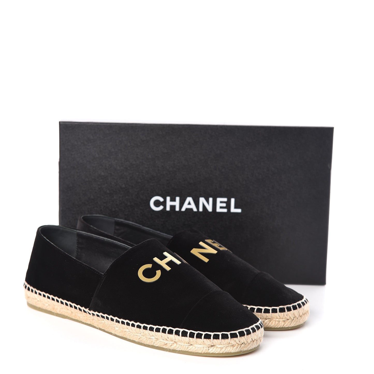 Velvet Logo Espadrilles 40 Black