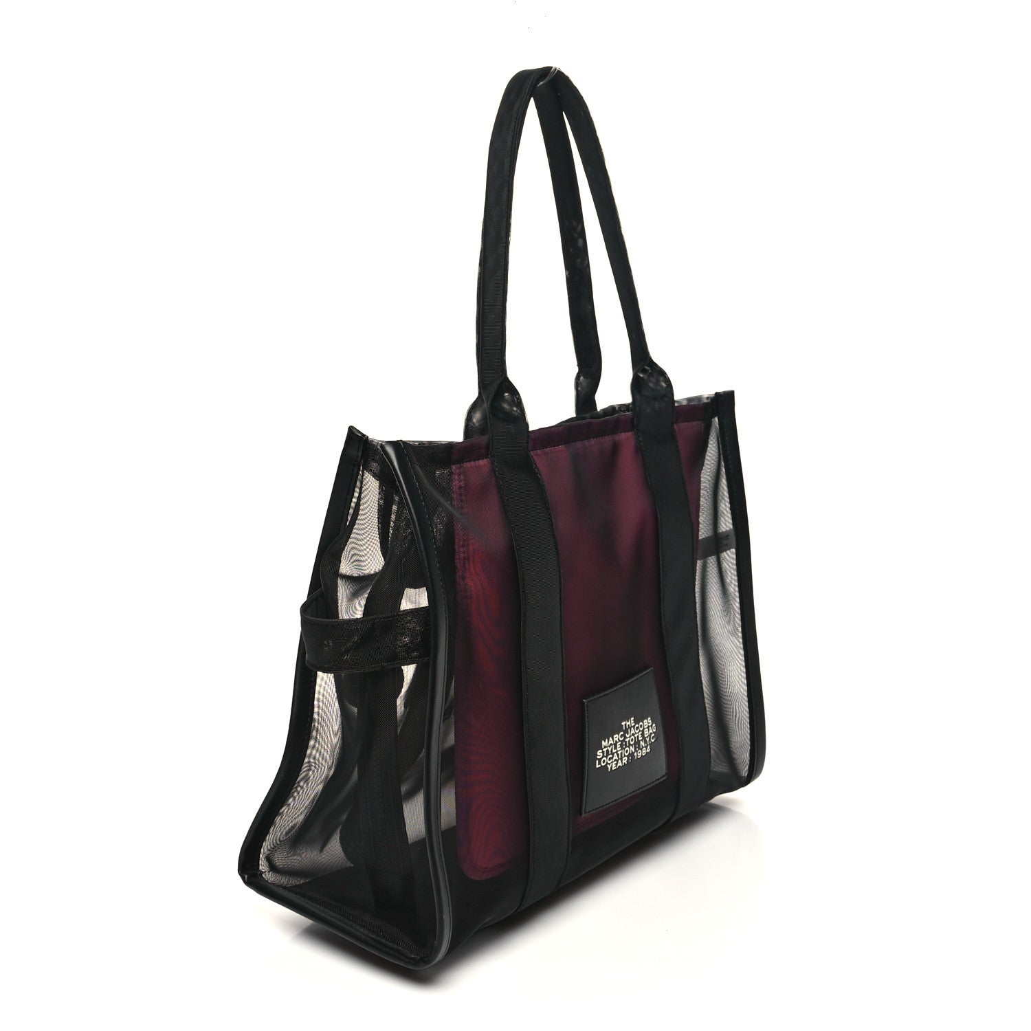 Marc Jacobs Nylon The Mesh Large Tote Bag Black Pink 3 of 10