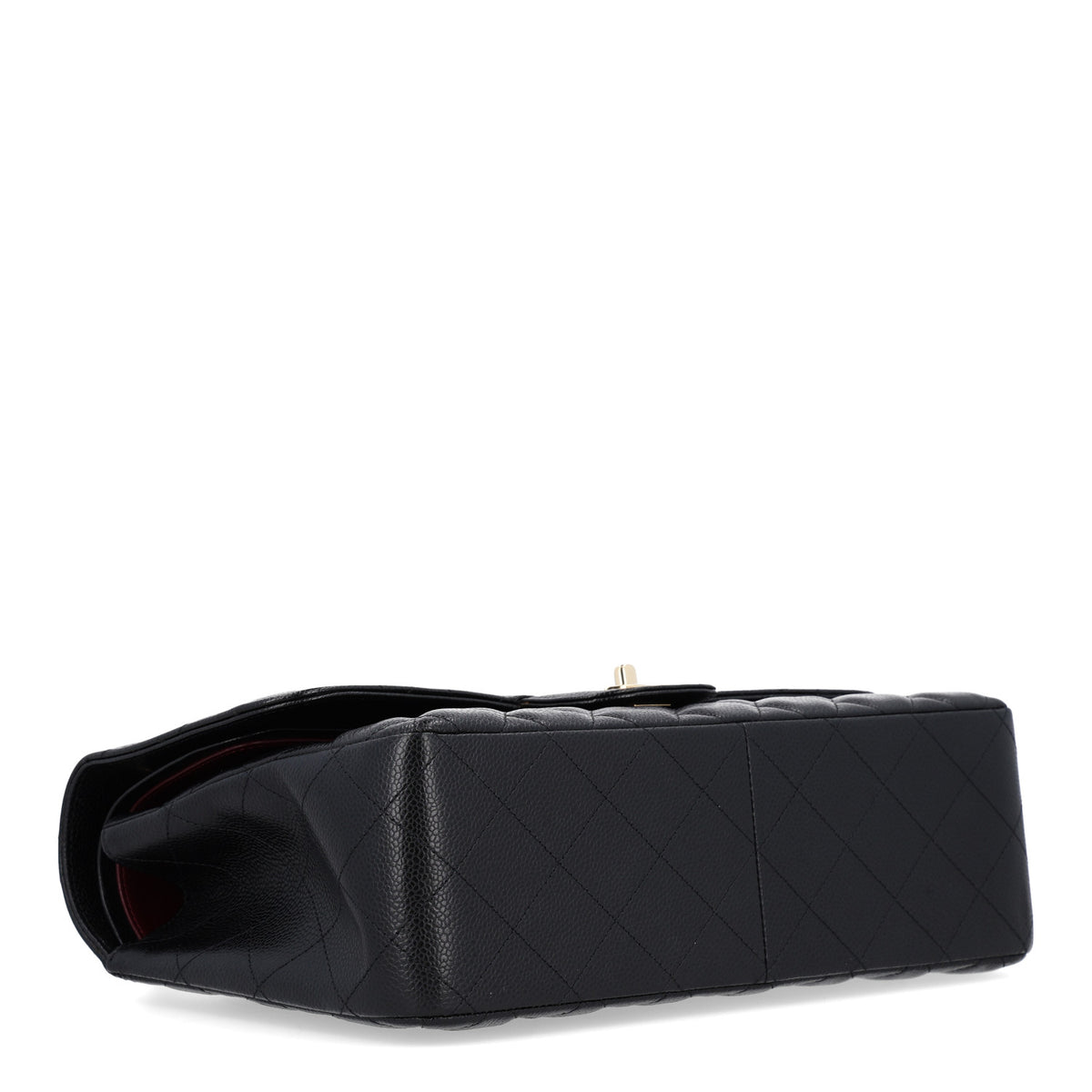 Caviar Quilted Jumbo Double Flap Black