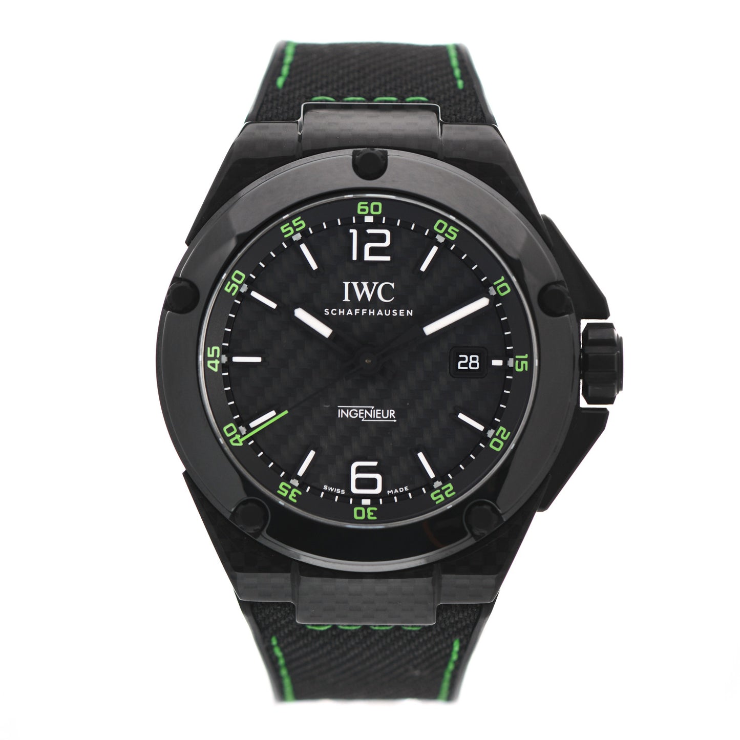 Black Carbon Rubber 46mm Ingenieur Automatic Watch Black IW322404