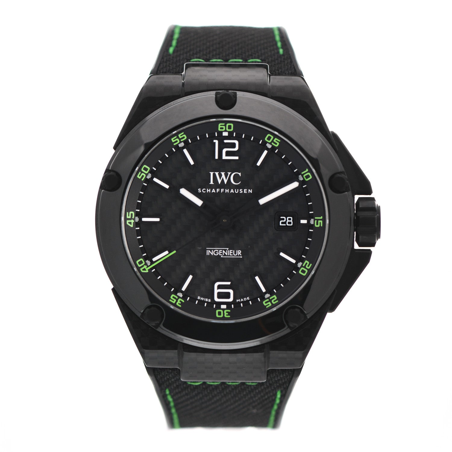 IWC Black Carbon Rubber 46mm Ingenieur Automatic Watch Black IW322404 1 of 5