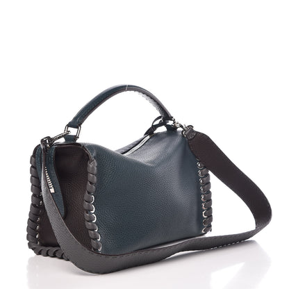 Fendi Cuoio Romano Selleria Vitello Dolce Lace Up Lei Boston Tote Tempesta Asfalto 3 of 7