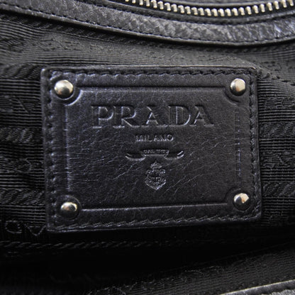 Prada Leather Large New Look Satchel Metallic Black 7 of 9