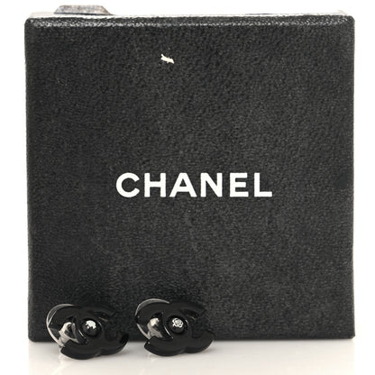 Chanel Resin CC Mademoiselle Earrings Black 6 of 6