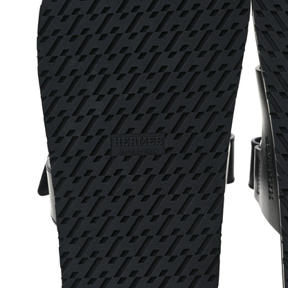 Hermes Calfskin Womens Chypre Sandals 39.5 Black 6 of 9