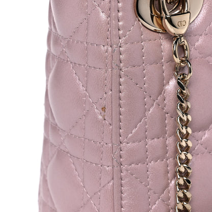 Christian Dior Metallic Lambskin Cannage Mini Lady Dior Lotus 15 of 15