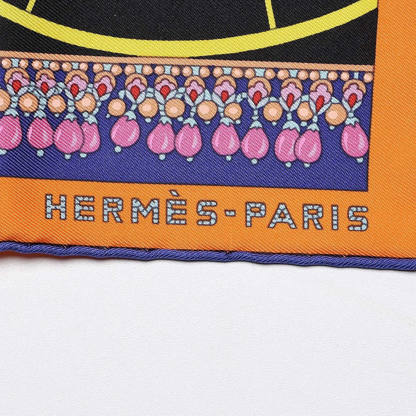 Silk Coupe De Gala Pocket Square Noir Orange Multicolor