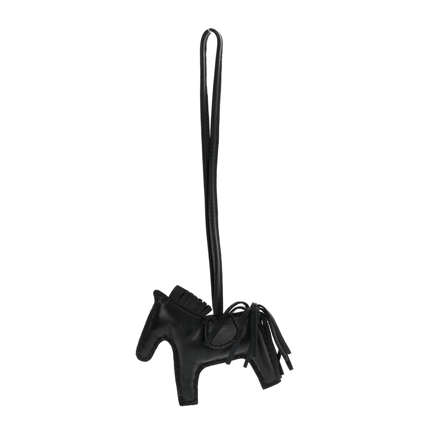 Milo Lambskin Grigri Rodeo Horse Bag Charm MM So Black