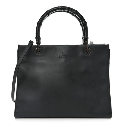Gucci Calfskin Bamboo Top Handle Tote Black 1 of 11