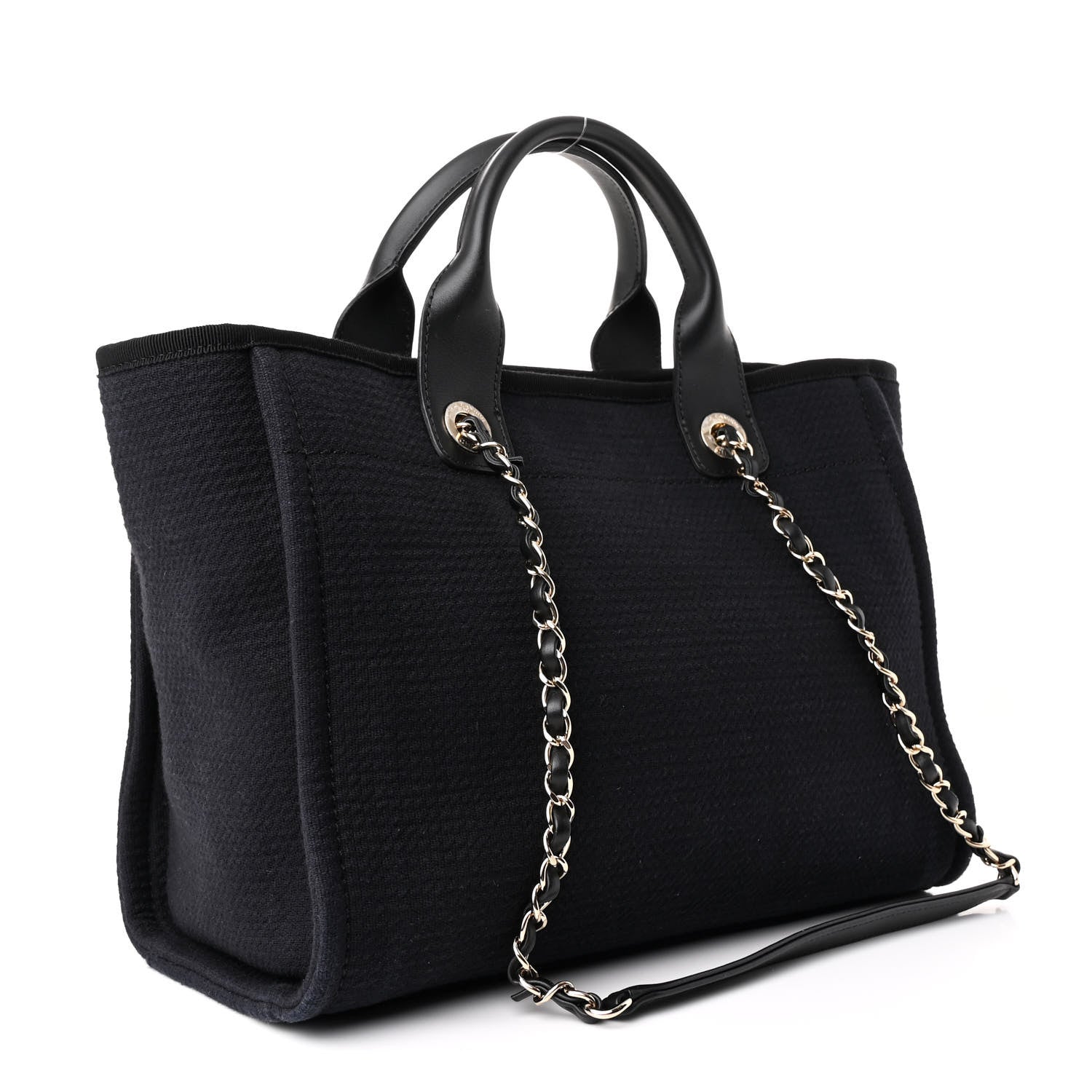 Chanel Mixed Fibers Small Deauville Tote Black 4 of 12