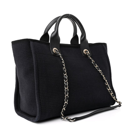 Chanel Mixed Fibers Small Deauville Tote Black 4 of 12