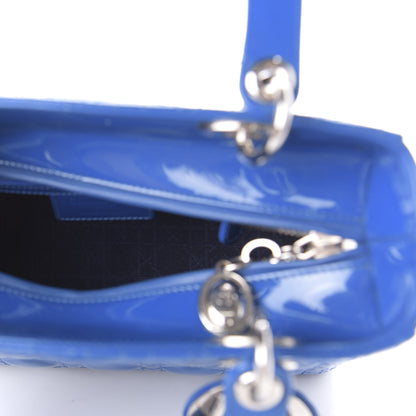 Christian Dior Patent Cannage Medium Lady Dior Blue 5 of 9