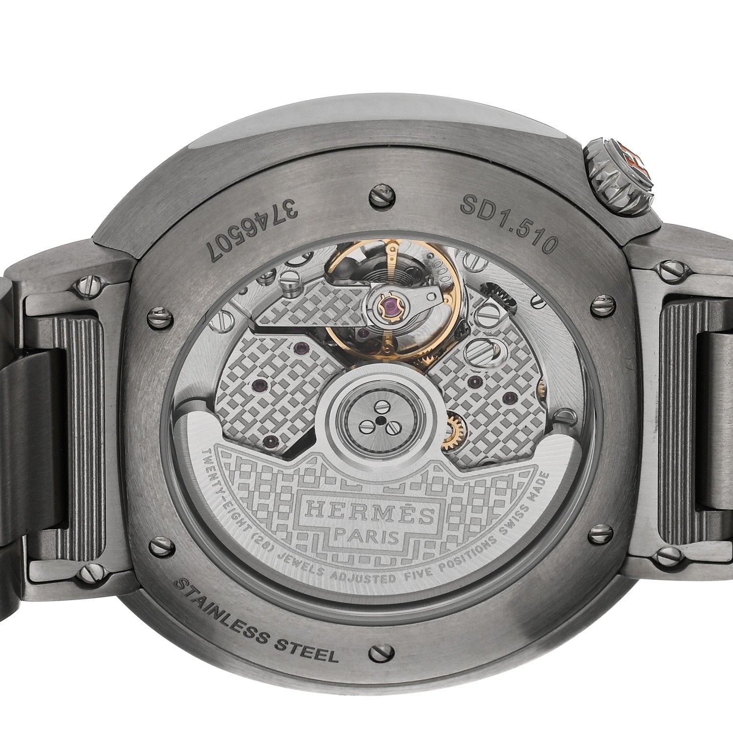 Hermes Stainless Steel 36mm Cut Automatic Watch 4 of 5