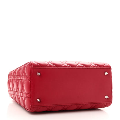 Christian Dior Lambskin Cannage Medium Lady Dior Red 4 of 10