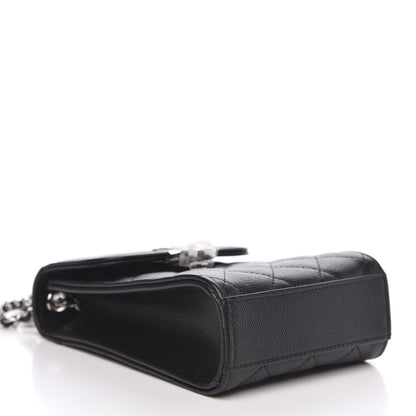 Chanel Grained Calfskin Quilted CC Box Clutch With Chain Black 4 of 12