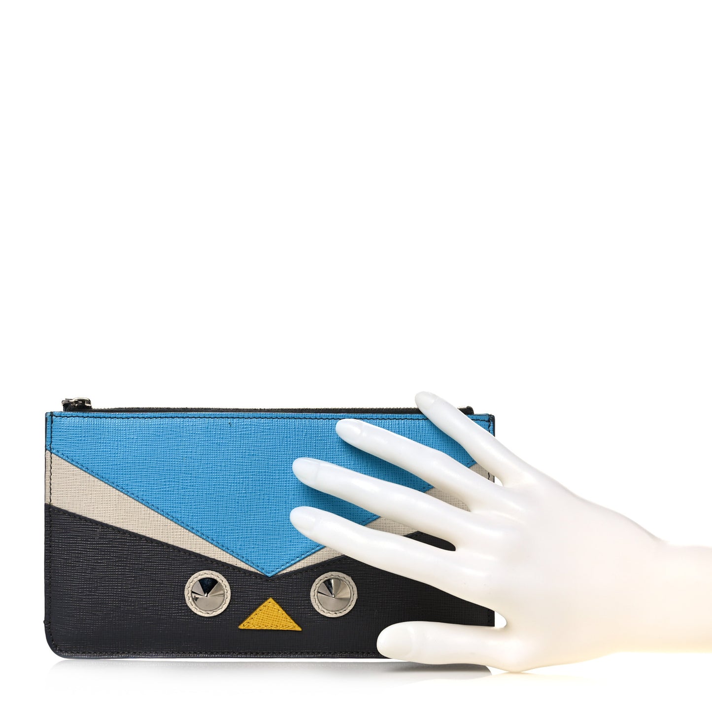 Vitello Elite QuTweet Studded Zip Pouch Asfalto Multicolor