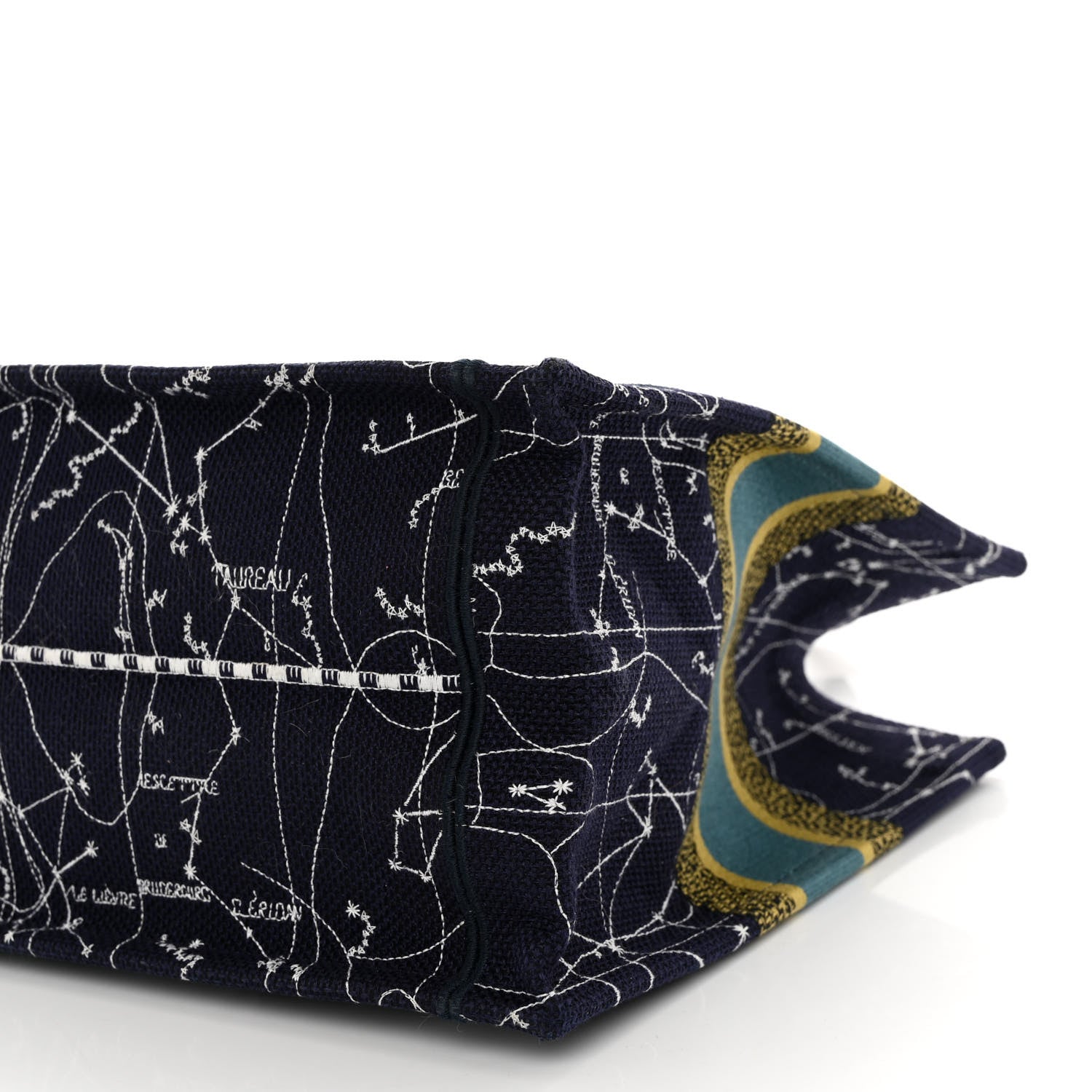 Christian Dior Canvas Embroidered Medium Zodiac Book Tote Blue Multicolor 9 of 9