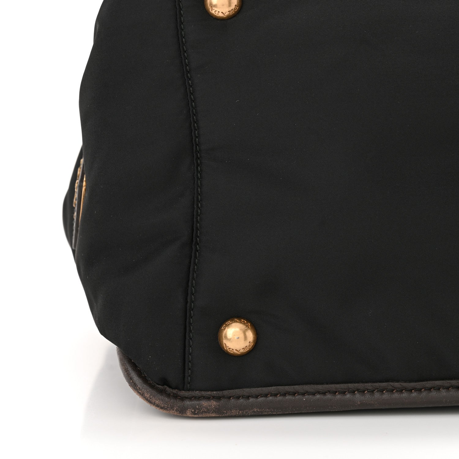 Prada Tessuto Nylon Jacquard Logo Tote Black Teak 12 of 15